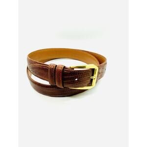 Allen Edmonds Teju Lizard Brown Leather Belt Size 38 Made In USA